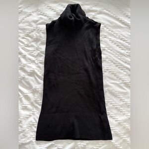 White House Black Market Black Sleeveless Turtleneck Sweater